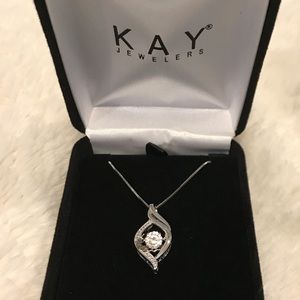 White gold floating crystal